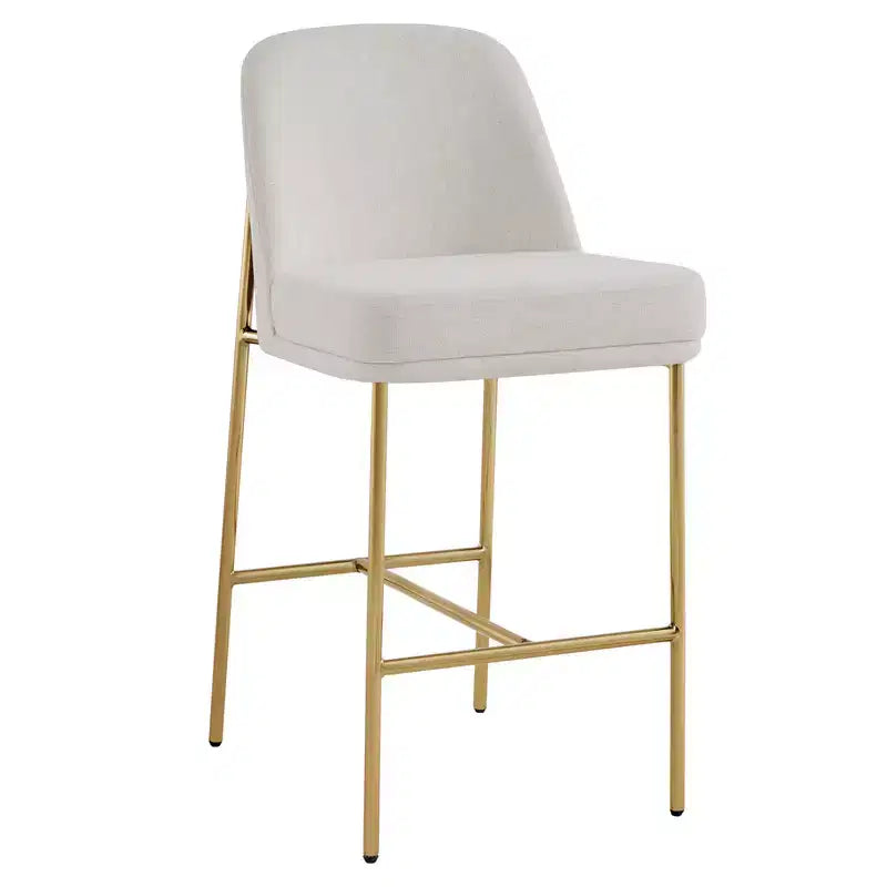 Modern 27 inch Counter Height Bar Stool with Gold Frame Set of 2