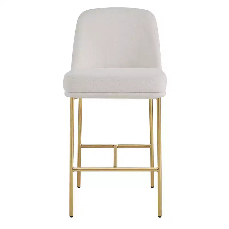 Modern 27 inch Counter Height Bar Stool with Gold Frame Set of 2