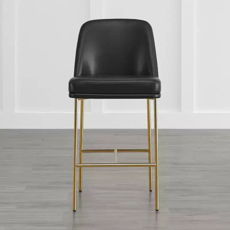 Modern 27 inch Counter Height Bar Stool with Gold Frame Set of 2