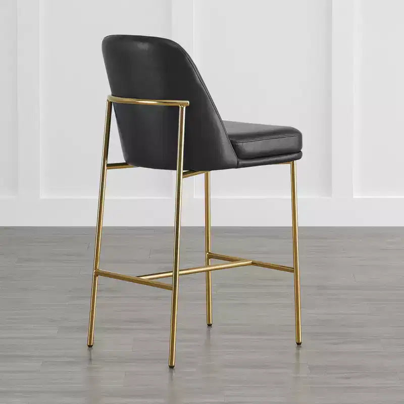 Modern 27 inch Counter Height Bar Stool with Gold Frame Set of 2