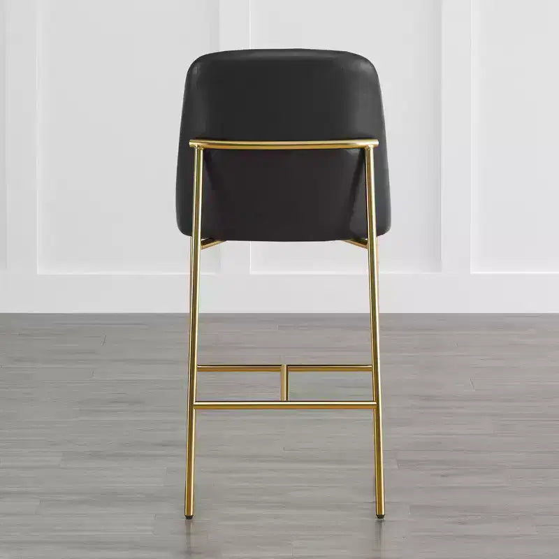 Modern 27 inch Counter Height Bar Stool with Gold Frame Set of 2