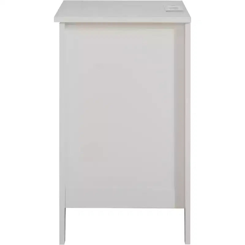 Nightstand Side Table with 2 Storage Drawers, Easy to Assemble, Mid-Century Vintage Bedside Table for Bedroom, Living Room, Salon, Office, White
