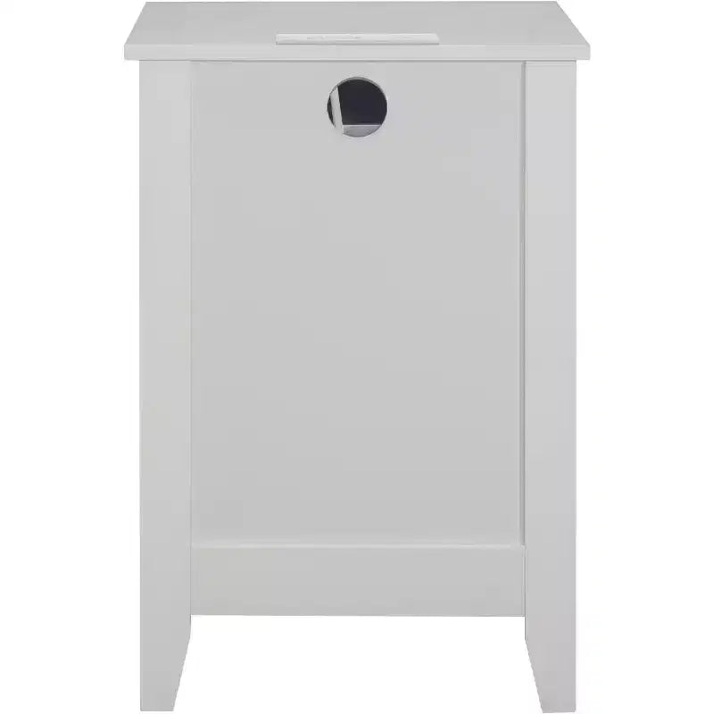 Nightstand Side Table with 2 Storage Drawers, Easy to Assemble, Mid-Century Vintage Bedside Table for Bedroom, Living Room, Salon, Office, White