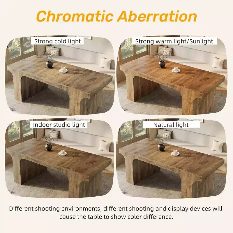 71-Inch Large Dining Table for 6-8, Farmhouse Wooden Kitchen Table with Arched Design and Double Pedestal for Dinner, Banquet
