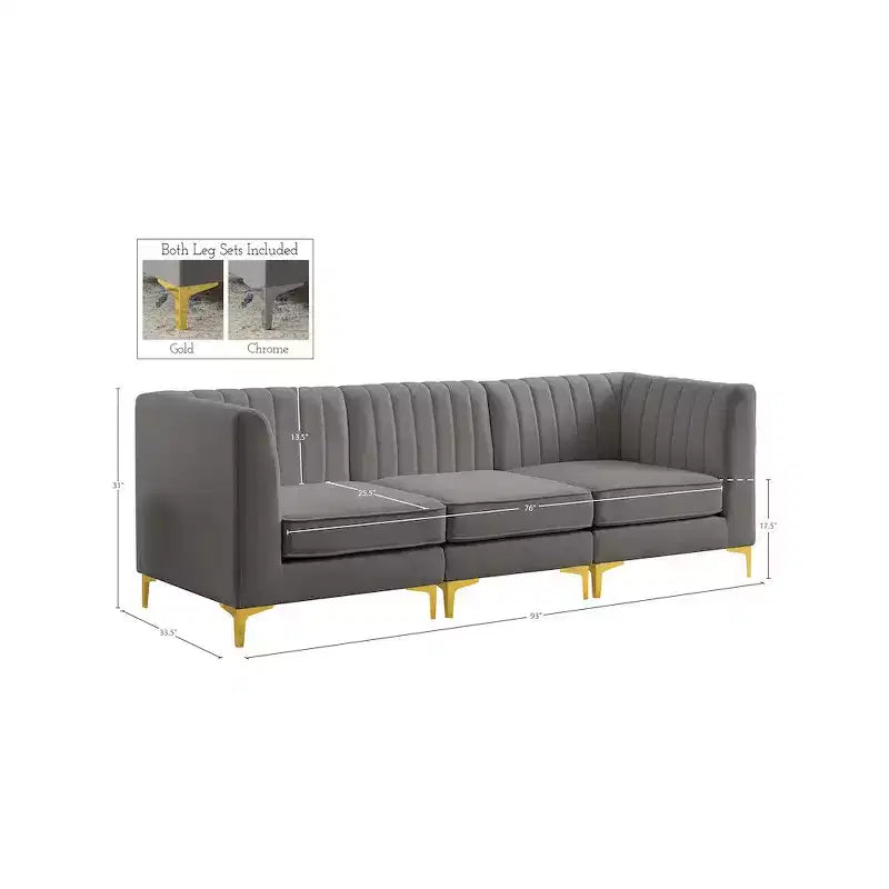 Alina Velvet Modular Sofa