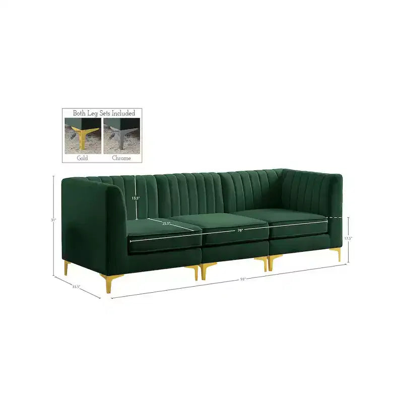 Alina Velvet Modular Sofa