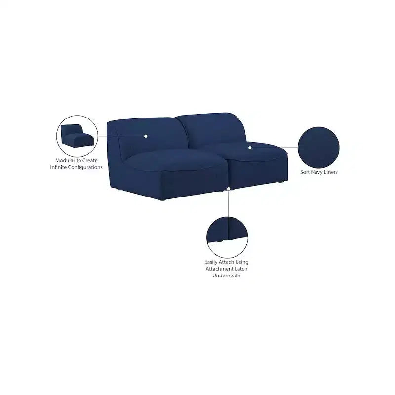 Miramar Durable Linen Textured Modular Sofa