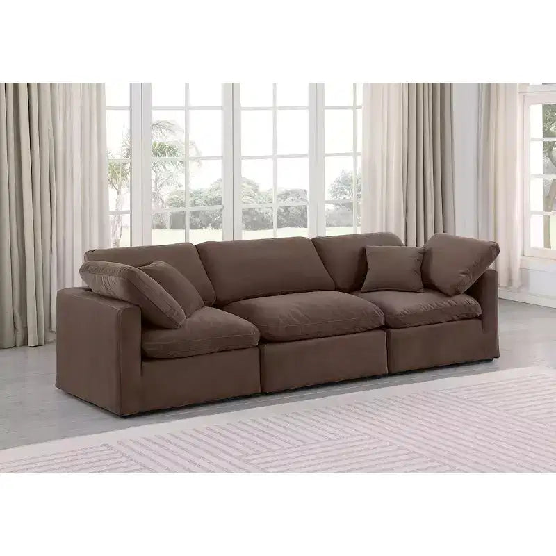 Indulge Brown Velvet Modular Sofa