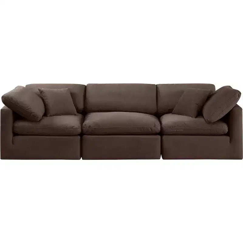 Indulge Brown Velvet Modular Sofa