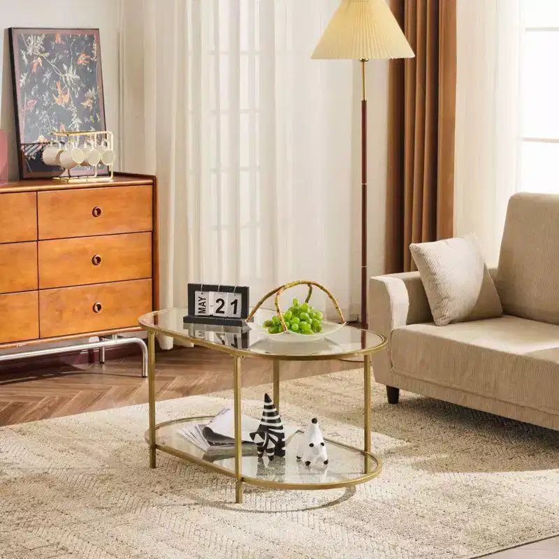 Karl Home Oval Glass Coffee Table