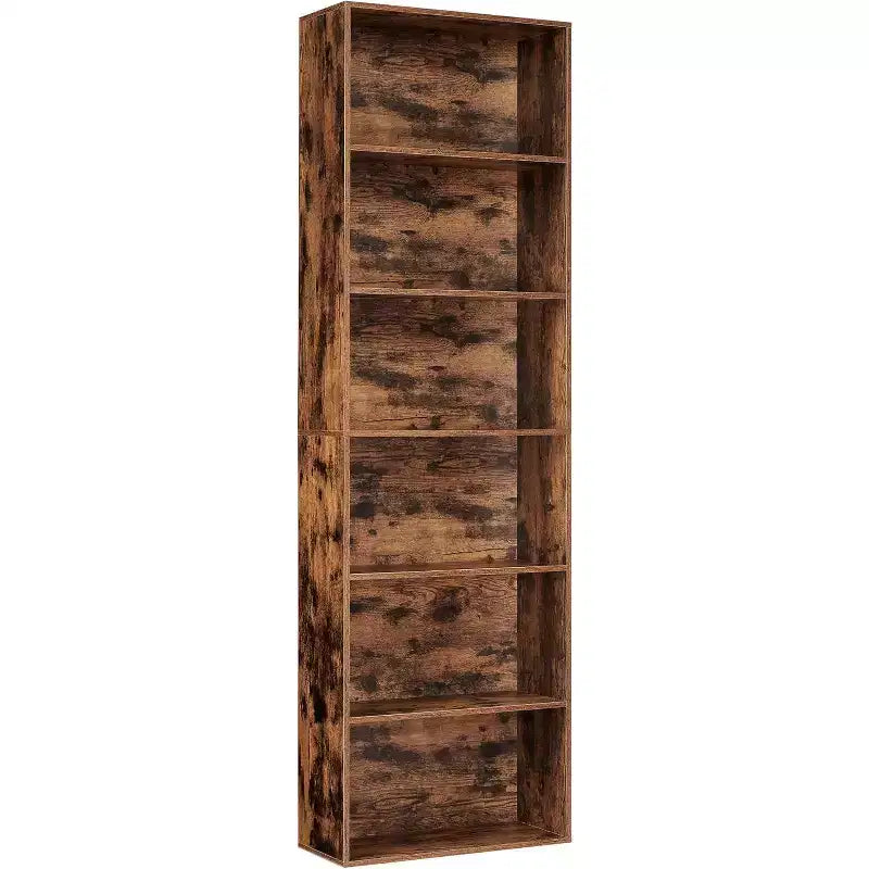 Industrial 6 Tier Bookcase, Tall Storage Shelf for Home Office, 71 Inch Modern Bookshelf for Living Room, Bedroom, Easy Assembly