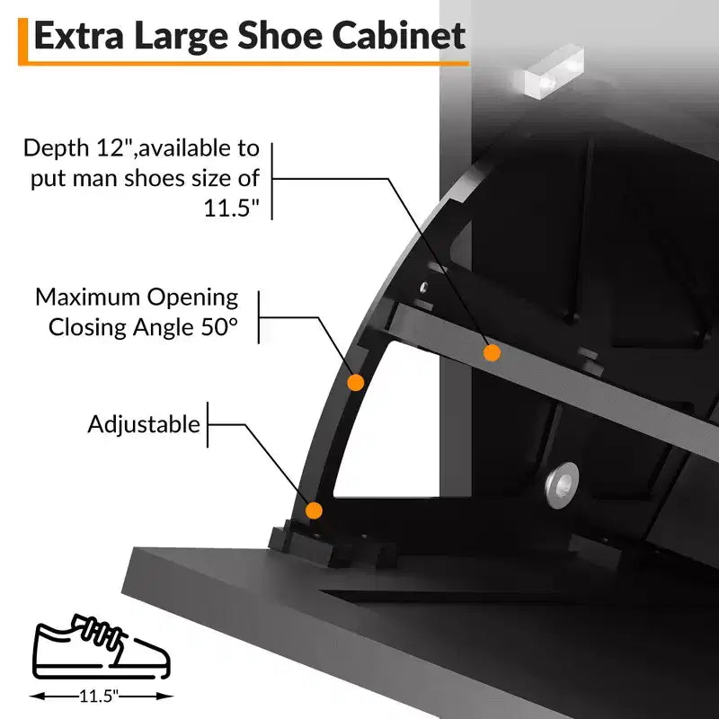 Shoe Cabinet with 4 Flip Drawers,Narrow Shoe Cabinet Storage,Freestanding Shoe Storage Cabinet Organizer,Dry and Wet Separation with Metal Legs