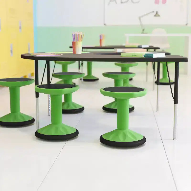 Lucas Fixed Height Kids Flexible Active Stool for Classroom and Home with Non-Skid Bottom