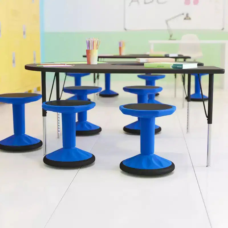Flash Furniture Lucas Fixed Height Kids Flexible Active Stool for Classroom and Home with Non-Skid Bottom