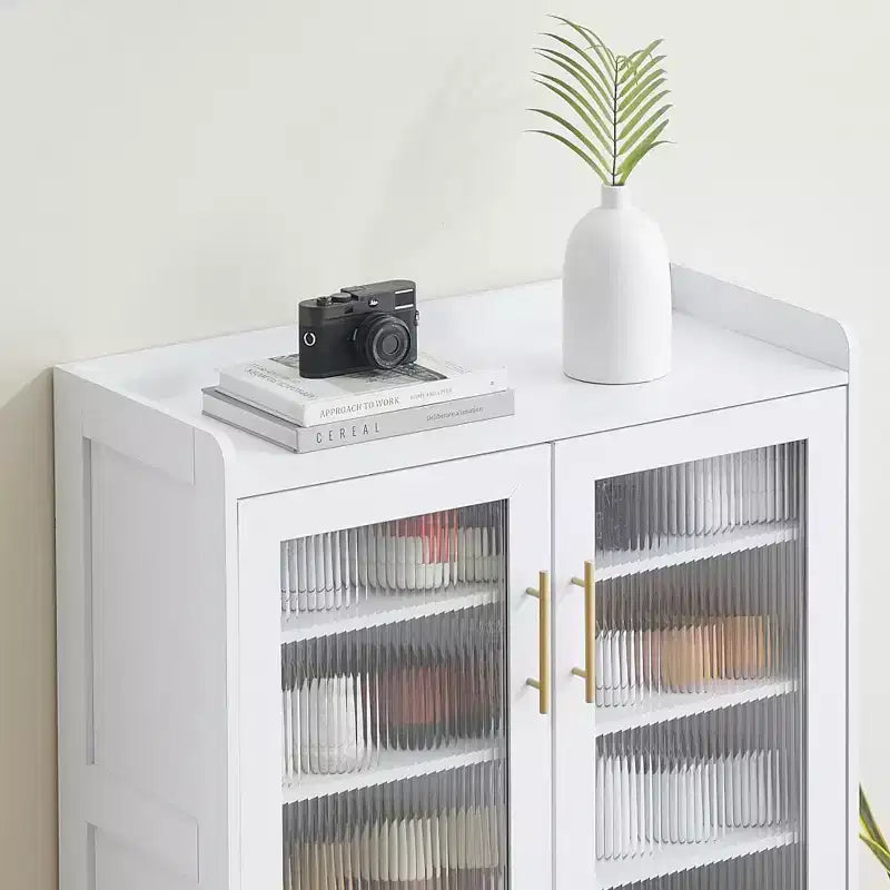 Shoe Storage Cabinet with Glass Doors, 5-Tier Shoe Cabinet with Sturdy Support Legs, Shoes Rack Organizer Cabinet for Living room, Entryway