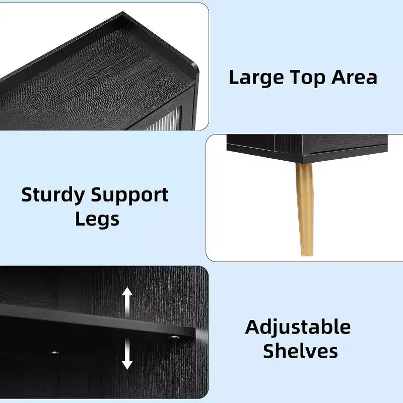 Shoe Storage Cabinet with Glass Doors, 5-Tier Shoe Cabinet with Sturdy Support Legs, Shoes Rack Organizer Cabinet for Living room, Entryway