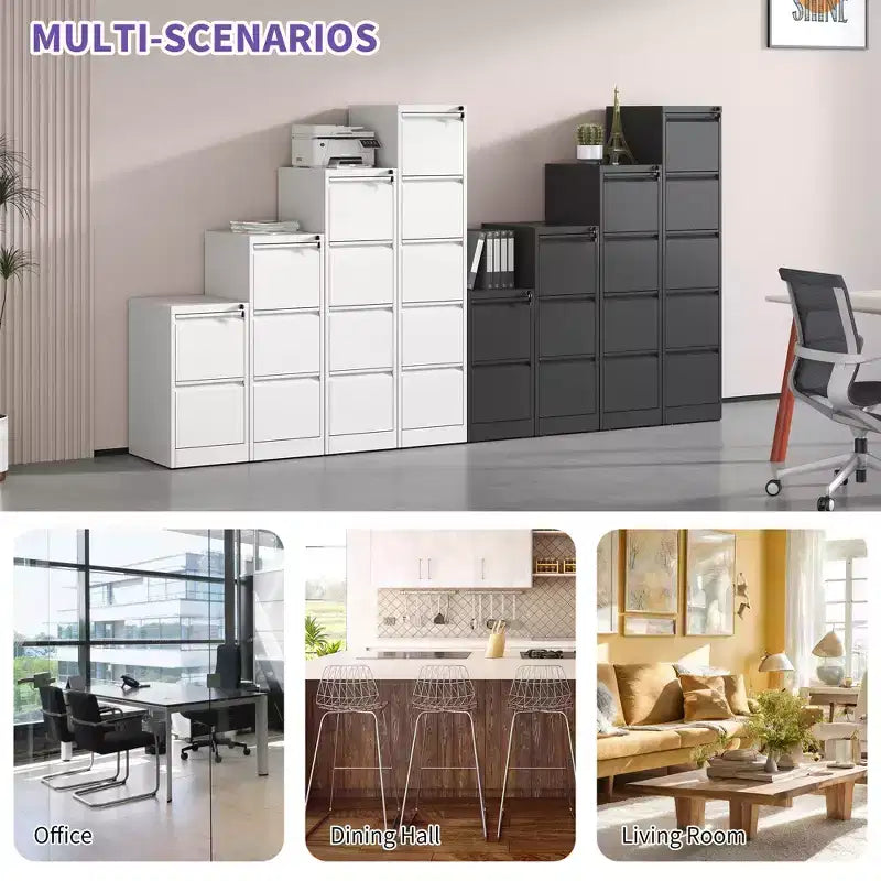 Vertical Double Drawer Metal Filing File Cabinet With Lock For Storing A4 Sized Files