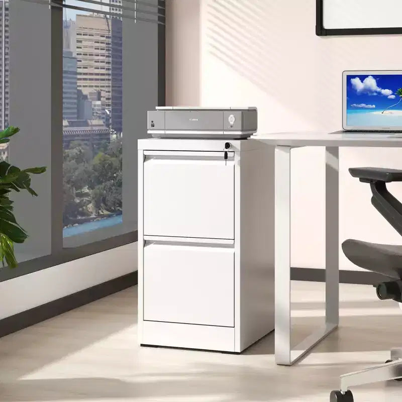 Vertical Double Drawer Metal Filing File Cabinet With Lock For Storing A4 Sized Files