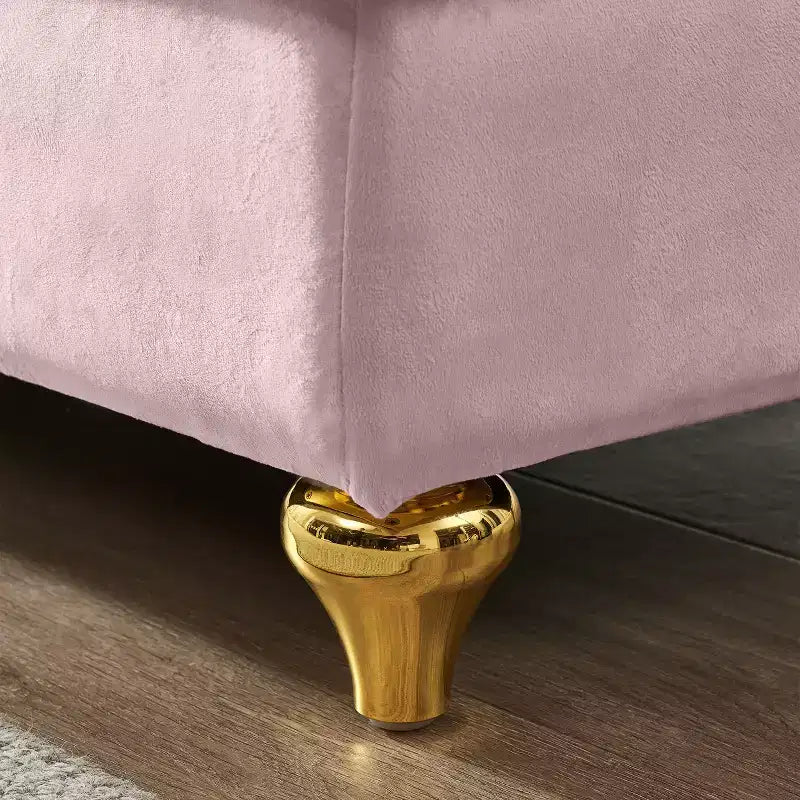Laurel Velvet Chaise Lounge with Metal Legs and Storage