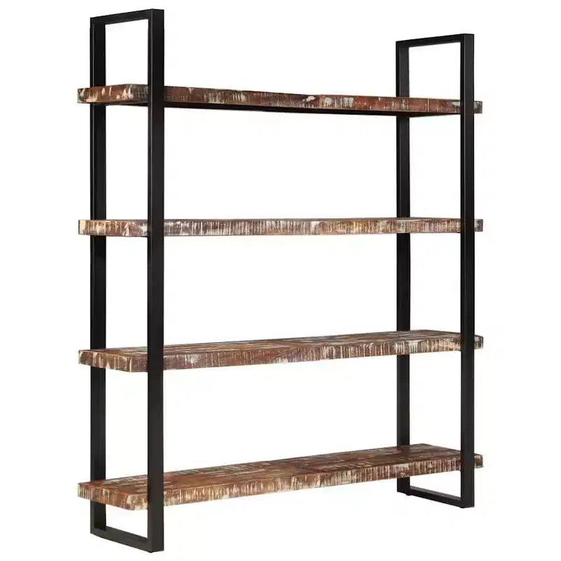 Bookcase Mixed color finish Solid Reclaimed Wood and Iron Large