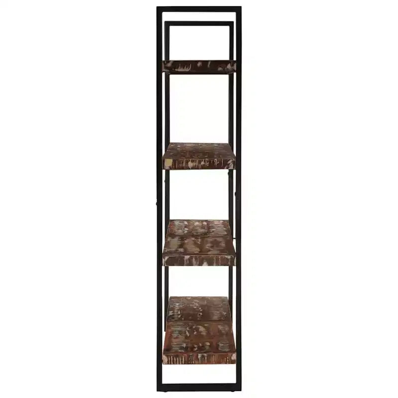 Bookcase Mixed color finish Solid Reclaimed Wood and Iron Large