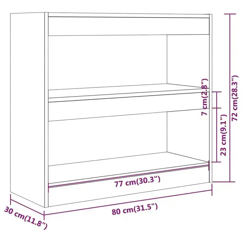 Book Cabinet Smoked oak Engineered wood Medium Book Cabinet