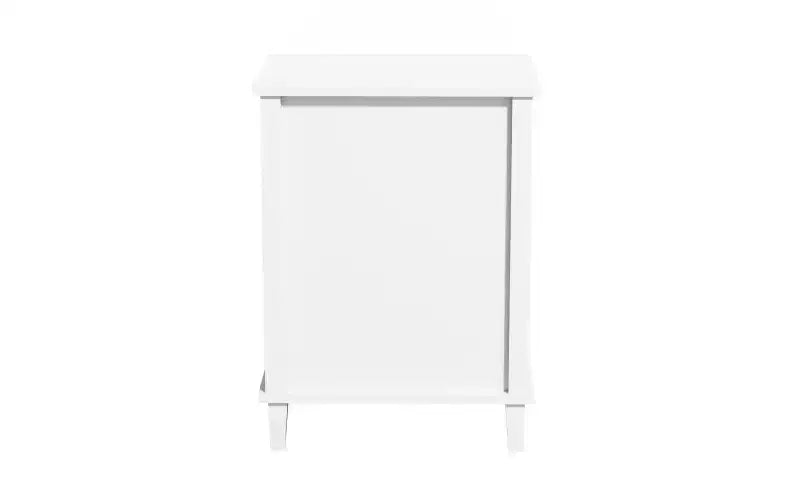 26.77''H Wooden Nightstand with One Drawer One Shelf for Kids, Adults, White+Golden handle