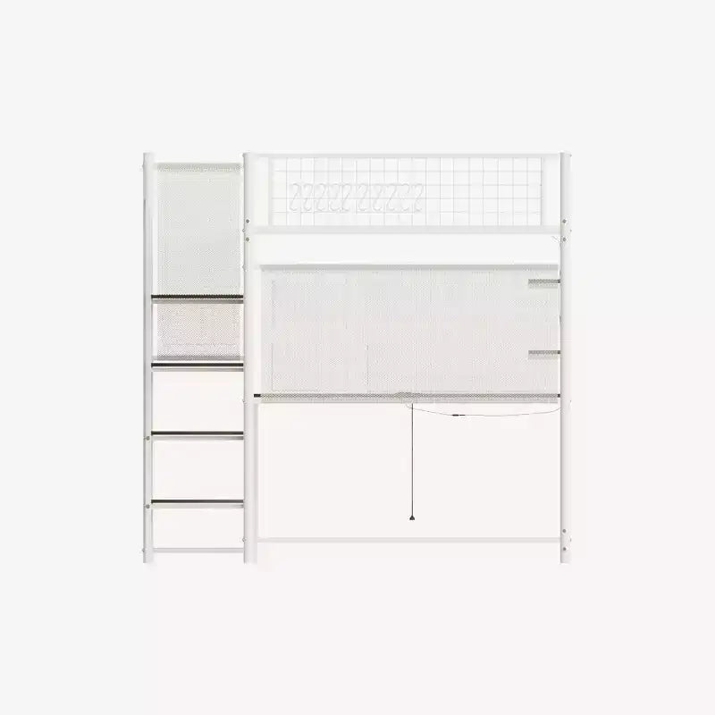 Metal Loft Bed with built-in Desk, Storage shelves and lighting for bedroom and dorm
