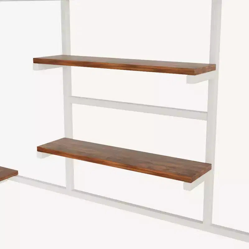 Metal Loft Bed with built-in Desk, Storage shelves and lighting for bedroom and dorm
