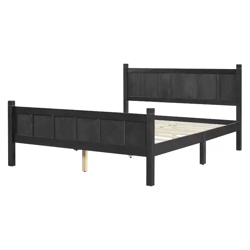 Queen Size Flat Panel Bed With Headboard & Footboard, Easy Assembly