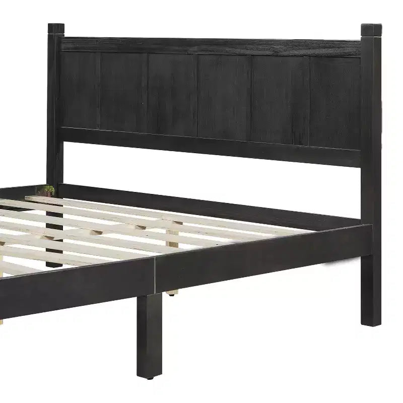 Queen Size Flat Panel Bed With Headboard & Footboard, Easy Assembly