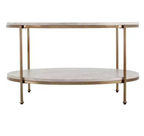 HomeRoots 33 White Solid Manufactured Wood And Metal Square Coffee Table