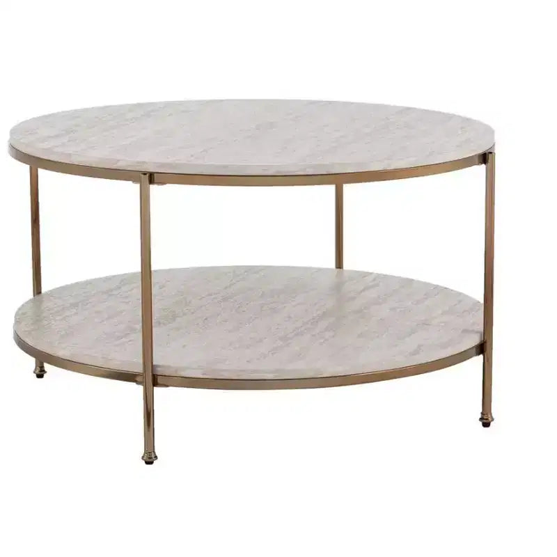 HomeRoots 33 White Solid Manufactured Wood And Metal Square Coffee Table