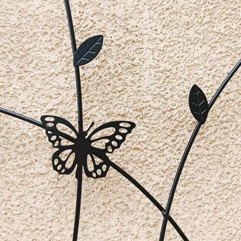 2-Pack 71x19.7in Metal Garden Trellis - Rustproof, Butterfly Decoration Black, for Outdoor Climbing Plants