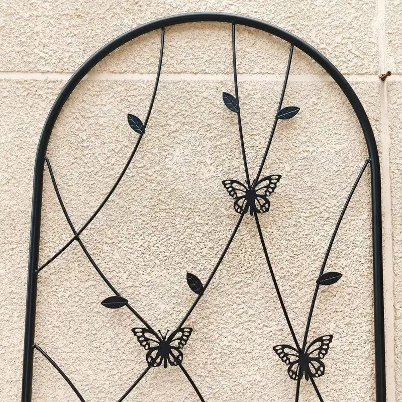 2-Pack 71x19.7in Metal Garden Trellis - Rustproof, Butterfly Decoration Black, for Outdoor Climbing Plants