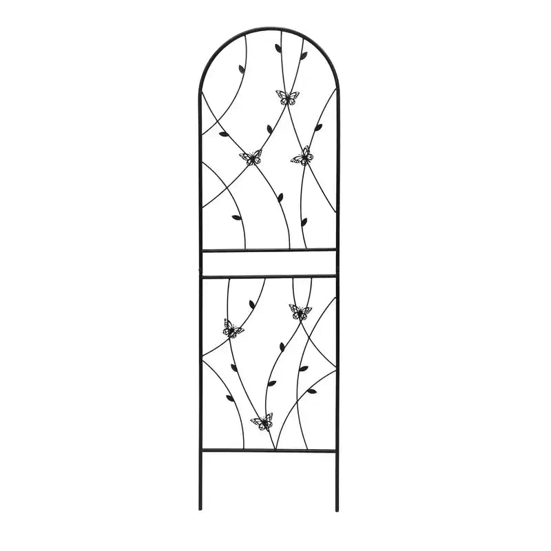 2-Pack 71x19.7in Metal Garden Trellis - Rustproof, Butterfly Decoration Black, for Outdoor Climbing Plants