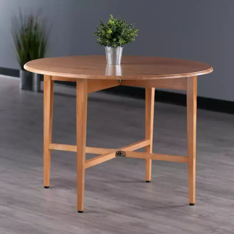 Double Drop Leaf Dining Table Wood/Light Oak