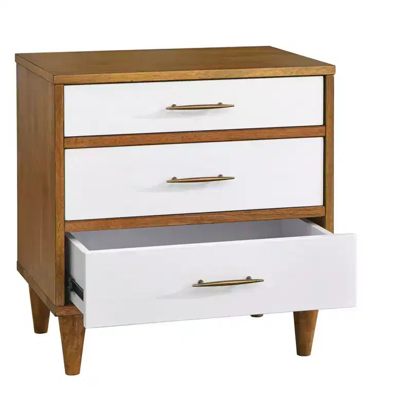 Ana Mid Century Modern 3 Drawer Nightstand