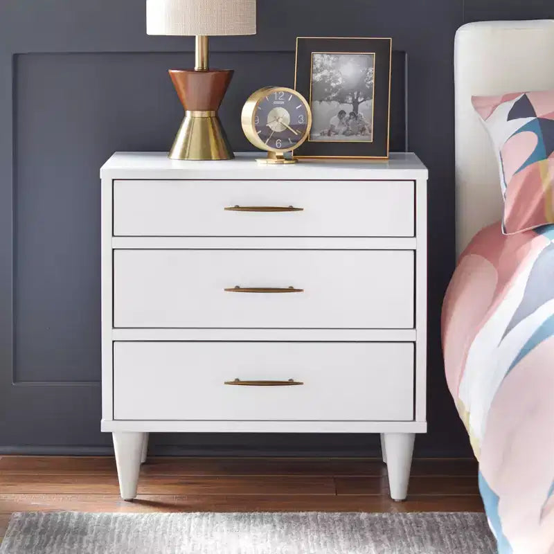Ana Mid Century Modern 3 Drawer Nightstand