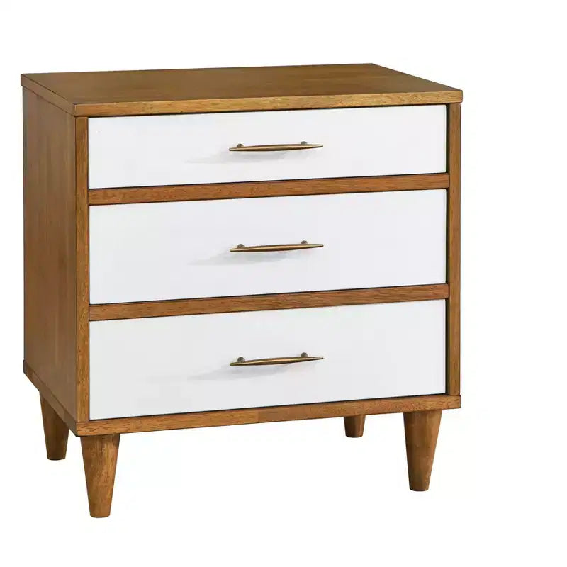 Lifestorey Ana Mid Century Modern 3 Drawer Nightstand