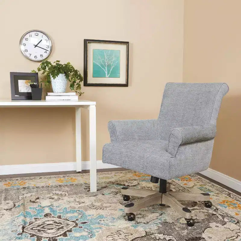 Megan Office Chair with Gray Wash Wood - OSP Home Furnishings