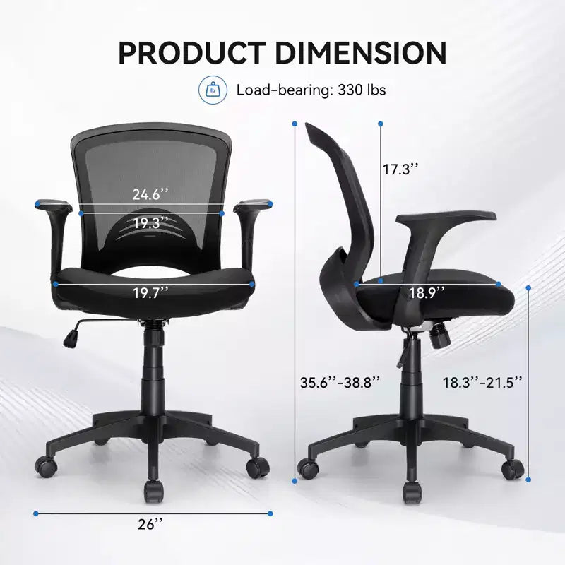Ergonomic Mesh Office Chair with Lumbar Support 330lb Capacity