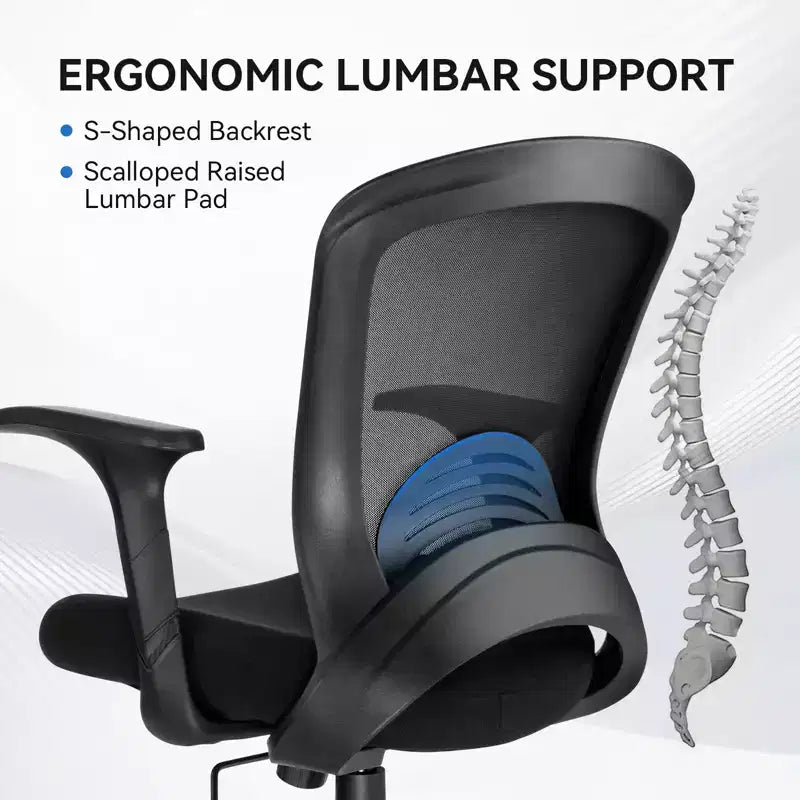 Ergonomic Mesh Office Chair with Lumbar Support 330lb Capacity