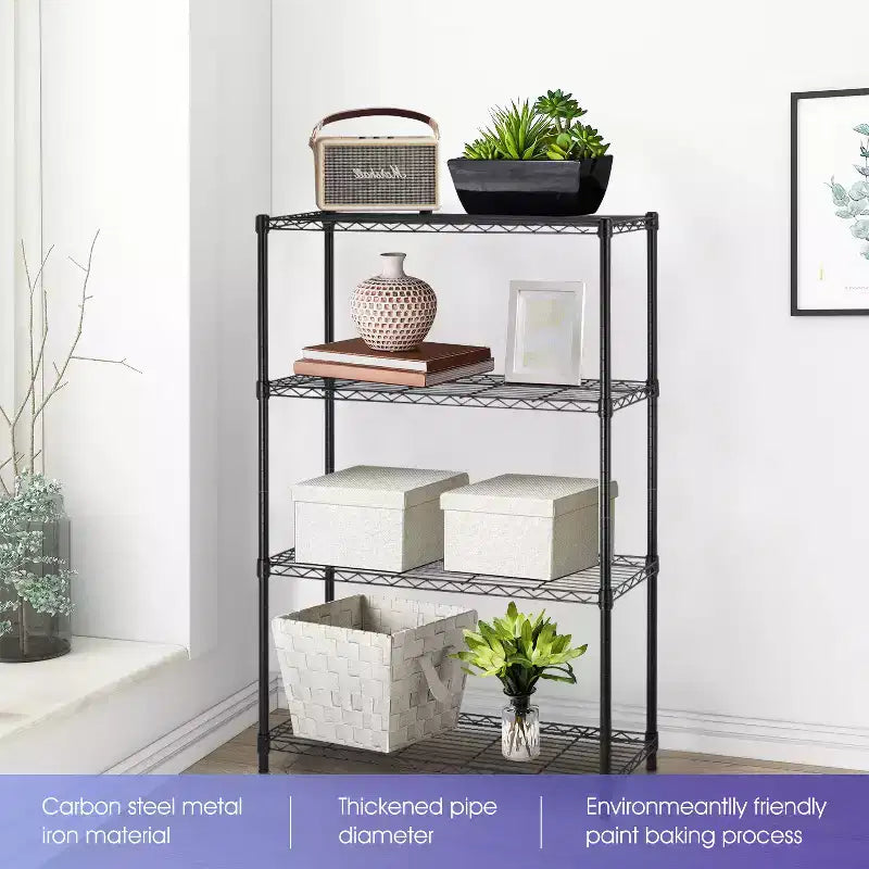 4 Tier Wire Shelving Unit Heavy Duty Storage Rack Metal Shelf Garage Organizer Wire Rack