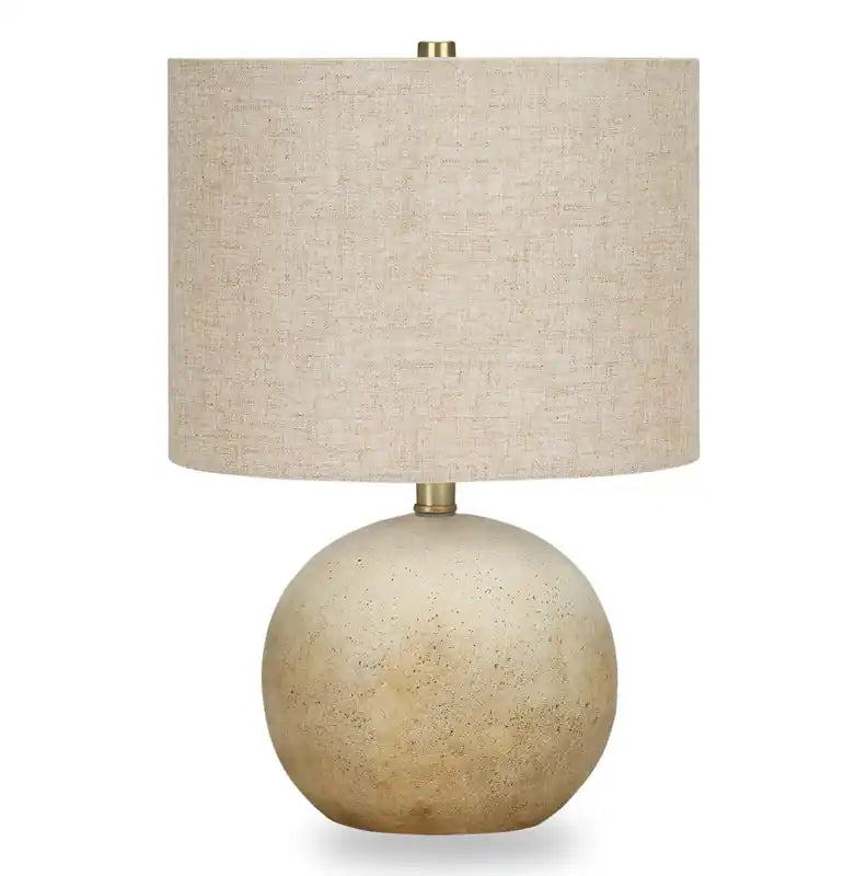 20 Beige Concrete Table Lamp with Linen Shade